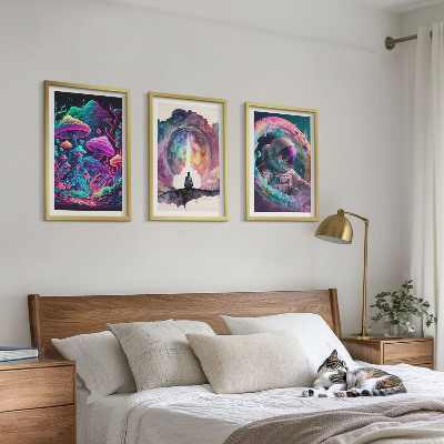 Billedsæt til soveværelset Farverige fantasikunstillustrationer