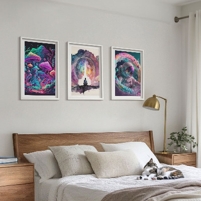 Billedsæt til soveværelset Farverige fantasikunstillustrationer