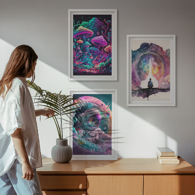 Billedsæt til soveværelset Farverige fantasikunstillustrationer