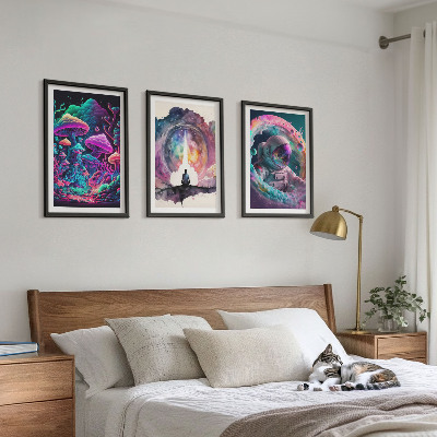 Billedsæt til soveværelset Farverige fantasikunstillustrationer