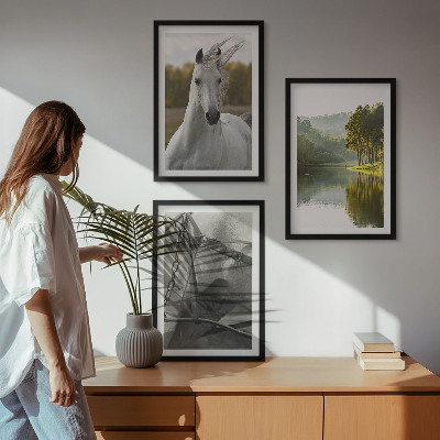 Billedvæg inspiration Hvide heste flod natur