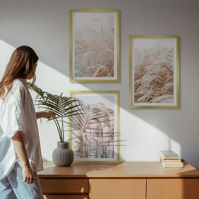 Billedvæg inspiration Græsmarker i brunt og beige