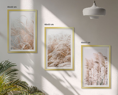 Billedvæg inspiration Græsmarker i brunt og beige