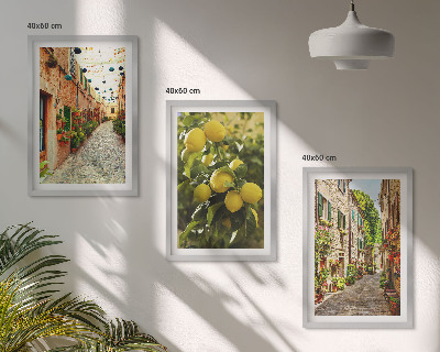 Billedvæg inspiration Gader med citronblomster i baggrunden