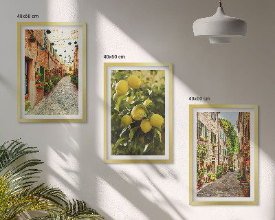 Billedvæg inspiration Gader med citronblomster i baggrunden