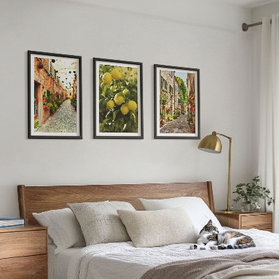 Billedvæg inspiration Gader med citronblomster i baggrunden