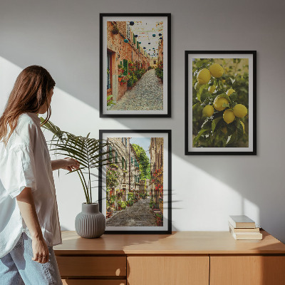 Billedvæg inspiration Gader med citronblomster i baggrunden