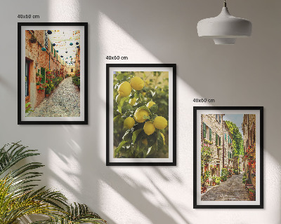 Billedvæg inspiration Gader med citronblomster i baggrunden