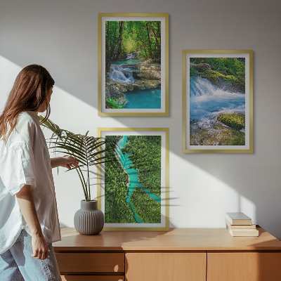 Billedvæg inspiration Grønne skove, krystalklart vand
