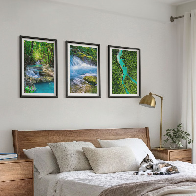 Billedvæg inspiration Grønne skove, krystalklart vand