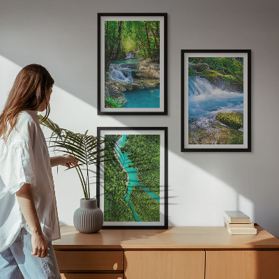 Billedvæg inspiration Grønne skove, krystalklart vand