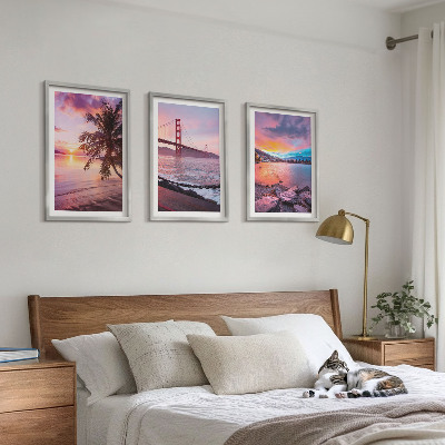 Billedvæg inspiration Solnedgang bro landskab
