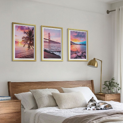 Billedvæg inspiration Solnedgang bro landskab