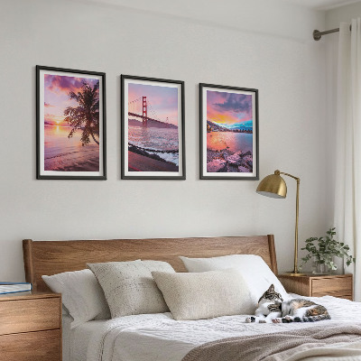 Billedvæg inspiration Solnedgang bro landskab