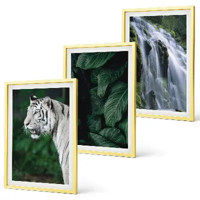 Billedvæg med hvid tiger og vandfald inspiration til din indretning