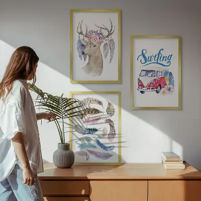 Sengesæt til soveværelset med motiv af gevirhjort og blomster