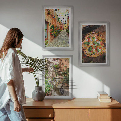 Billedvæg inspiration Charmerende gader med pizza