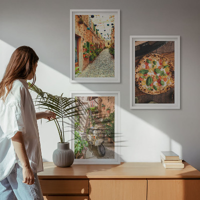 Billedvæg inspiration Charmerende gader med pizza