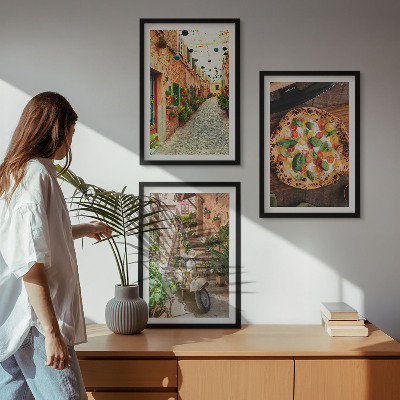 Billedvæg inspiration Charmerende gader med pizza