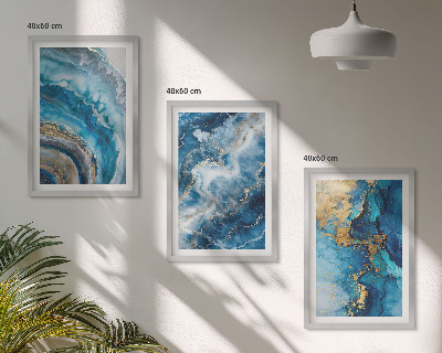 Billedvæg inspiration Blå abstrakte mønstre