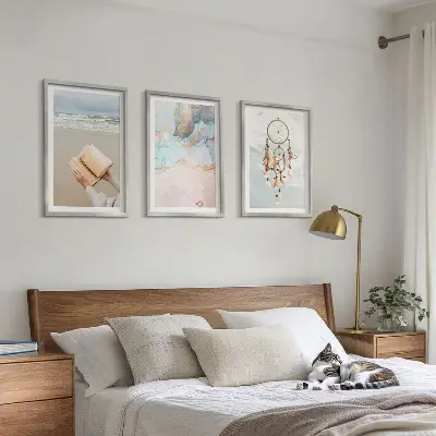 Abstrakt havbillede i boho-stil med ramme