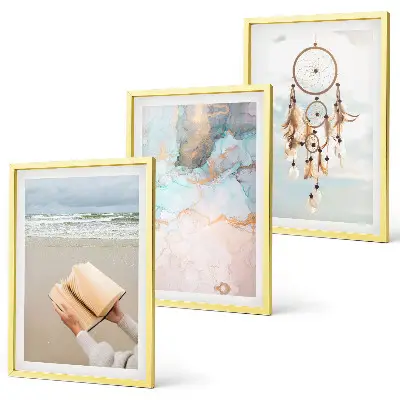Abstrakt havbillede i boho-stil med ramme