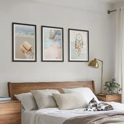 Abstrakt havbillede i boho-stil med ramme
