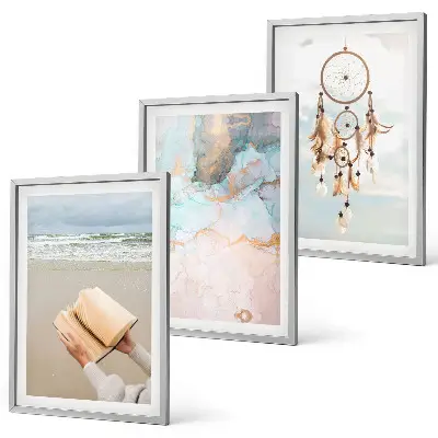 Abstrakt havbillede i boho-stil med ramme