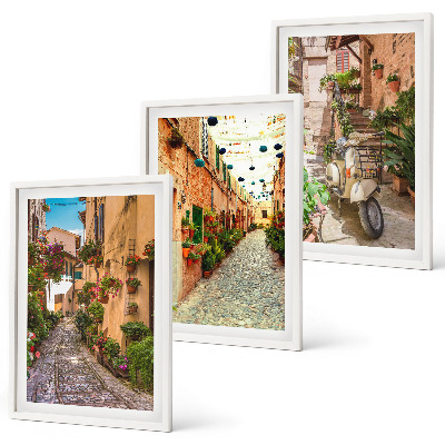 Billedvæg inspiration Gader, blomster, italiensk atmosfære