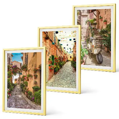 Billedvæg med inspiration gader, blomster og italiensk atmosfære