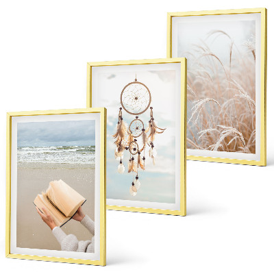 Triptykon billeder med ramme Fredelige sommerlige boho-landskaber