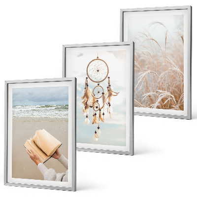 Triptykon billeder med ramme Fredelige sommerlige boho-landskaber