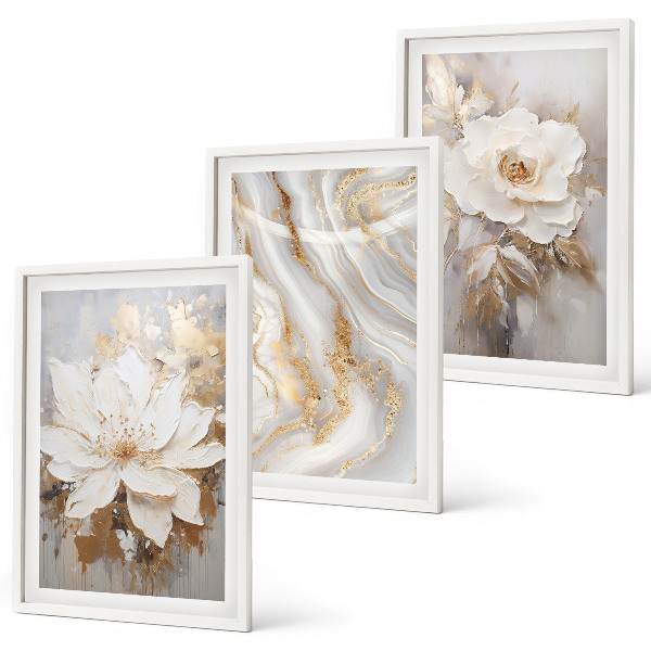Billedvæg inspiration Blomster abstrakt marmor
