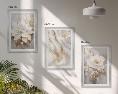 Billedvæg inspiration Blomster abstrakt marmor