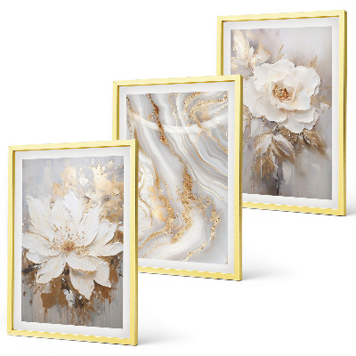 Billedvæg inspiration Blomster abstrakt marmor