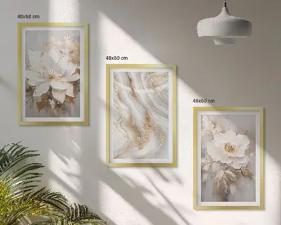 Blomster abstrakt marmor billedvæg med inspiration