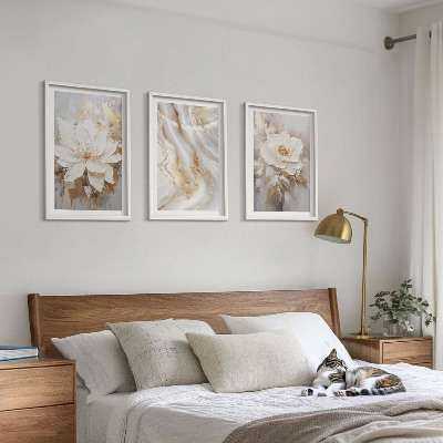 Billedvæg inspiration Blomster abstrakt marmor