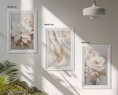 Blomster abstrakt marmor billedvæg med inspiration