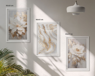 Billedvæg inspiration Blomster abstrakt marmor