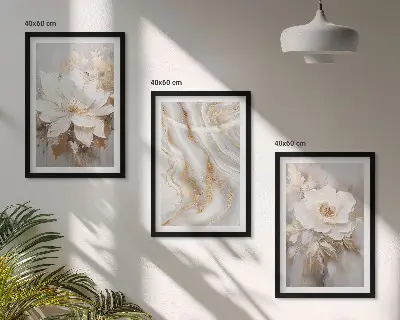 Blomster abstrakt marmor billedvæg med inspiration