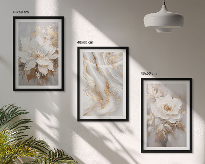 Billedvæg inspiration Blomster abstrakt marmor