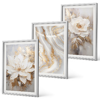 Billedvæg inspiration Blomster abstrakt marmor