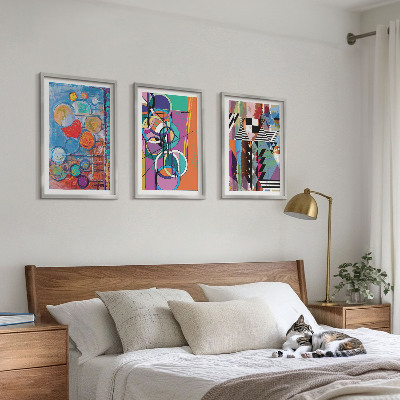 Billedvæg inspiration Farverig abstrakt cirkler geometri