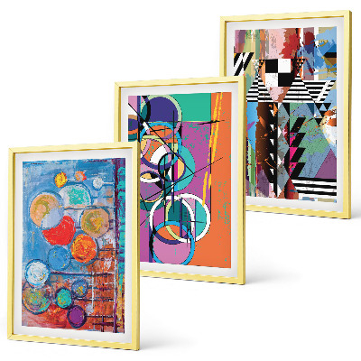 Billedvæg inspiration Farverig abstrakt cirkler geometri