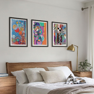 Billedvæg inspiration Farverig abstrakt cirkler geometri