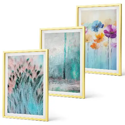 Billedvæg med pastelblomster mønstret baggrund