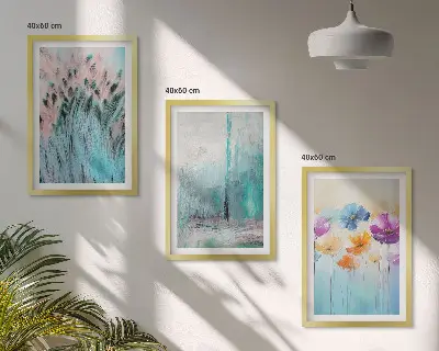 Billedvæg med pastelblomster mønstret baggrund