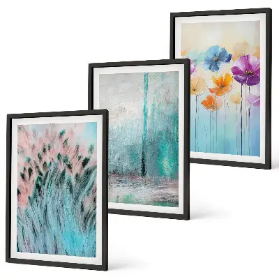 Billedvæg med pastelblomster mønstret baggrund