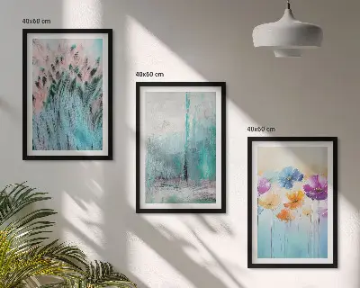 Billedvæg med pastelblomster mønstret baggrund
