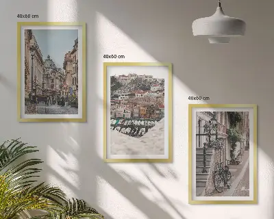 Billedvæg med motiv af de charmerende gader i byens havn inspiration